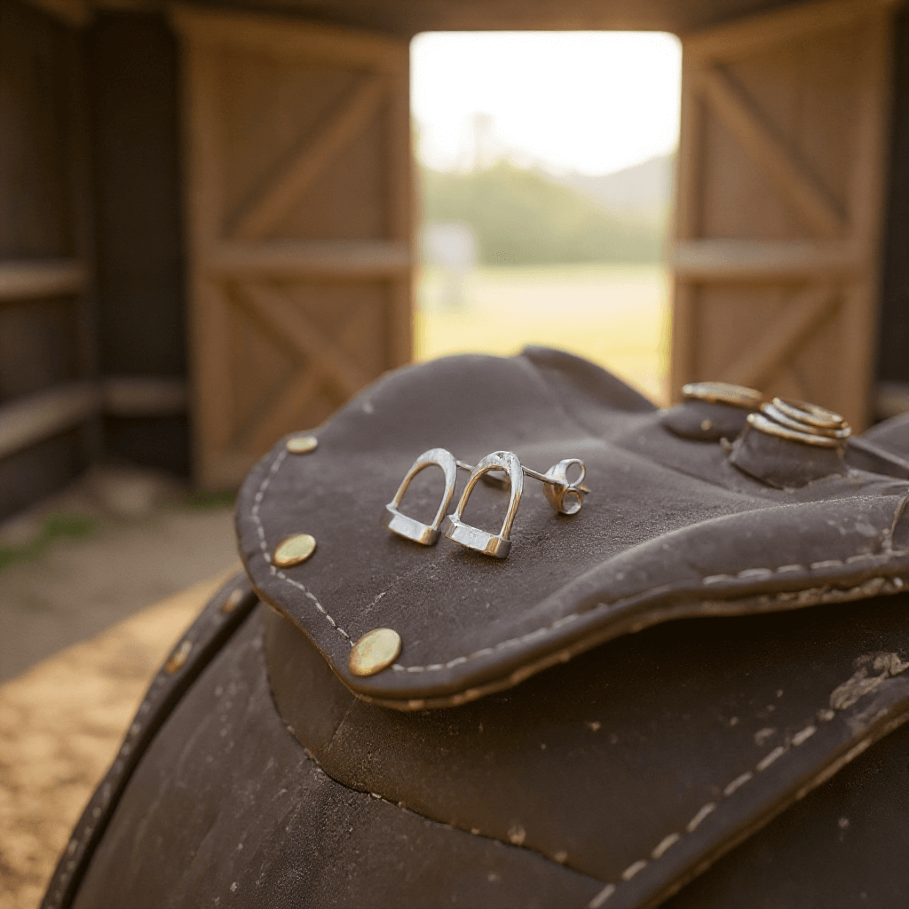 Sterling Silver Large Stirrup Earrings - Twelve Silver Trees
