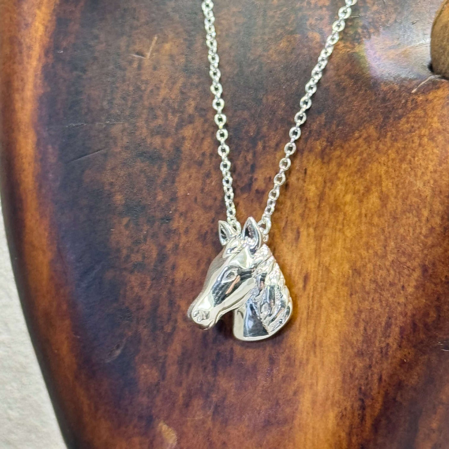 Sterling Silver Horse Head Necklace - Twelve Silver Trees