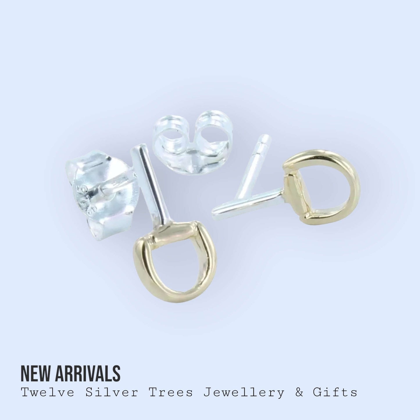 Mini Snaffle Sterling Silver Stud or Hoop Earrings - Twelve Silver Trees