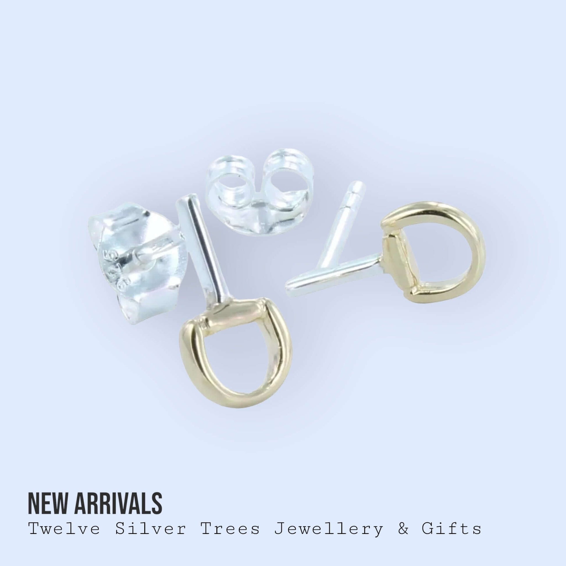 Mini Snaffle Sterling Silver Stud or Hoop Earrings - Twelve Silver Trees