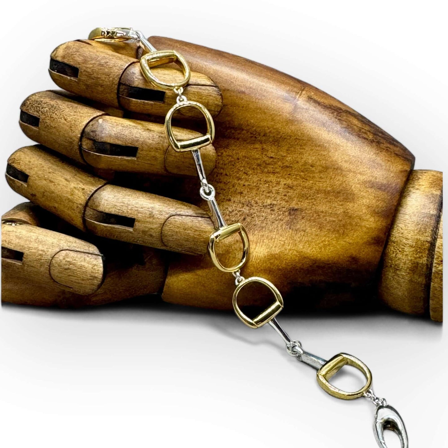 Classic Sterling Silver & Gold Snaffle Bracelet - Twelve Silver Trees