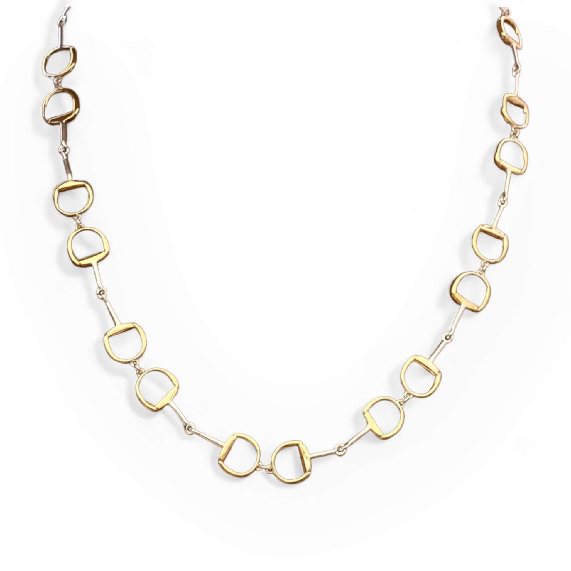 Continuous Snaffle Necklace - Large, Sterling Silver & 18 Carat Gold - Twelve Silver Trees