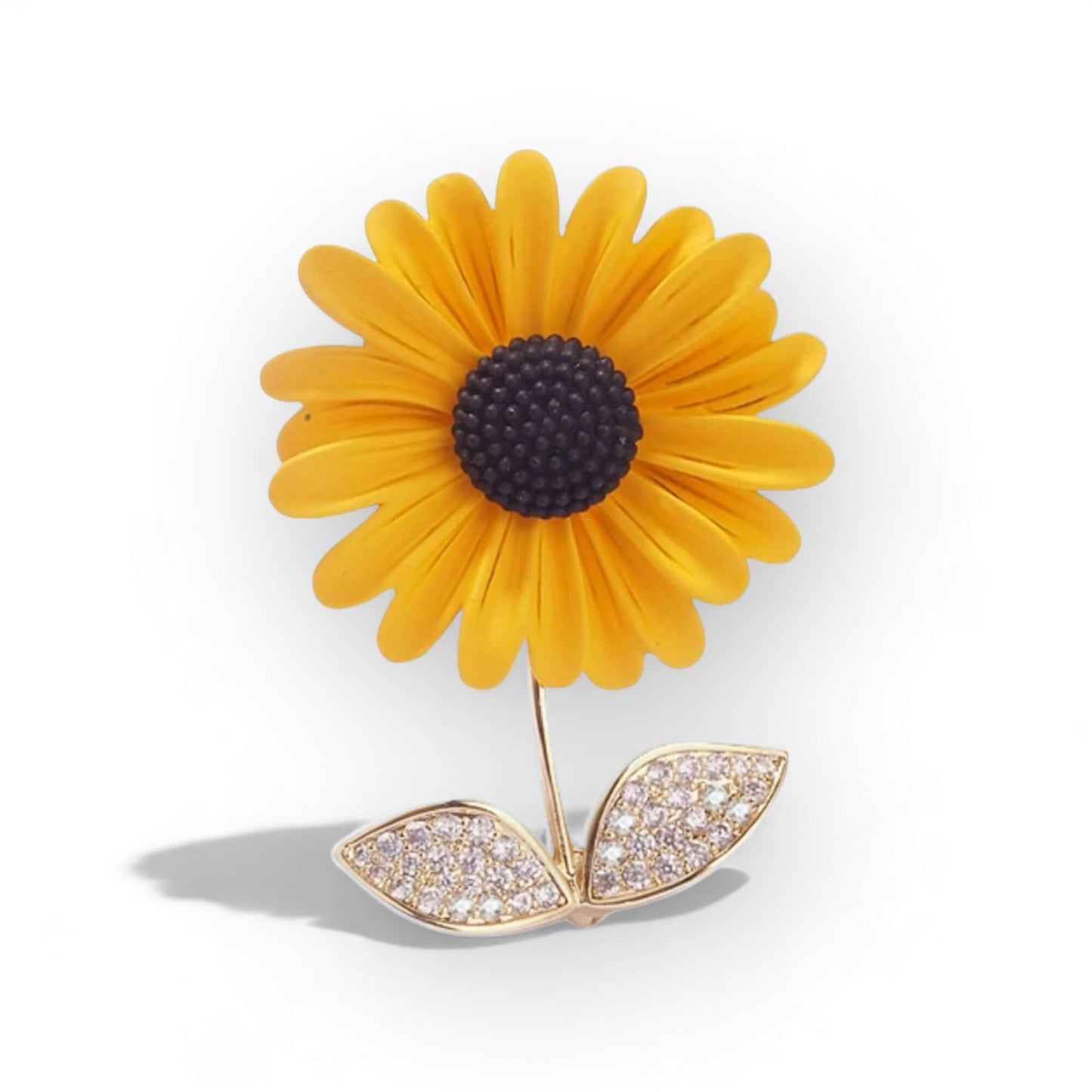 Vibrant Enamel Sunflower Brooch - Twelve Silver Trees