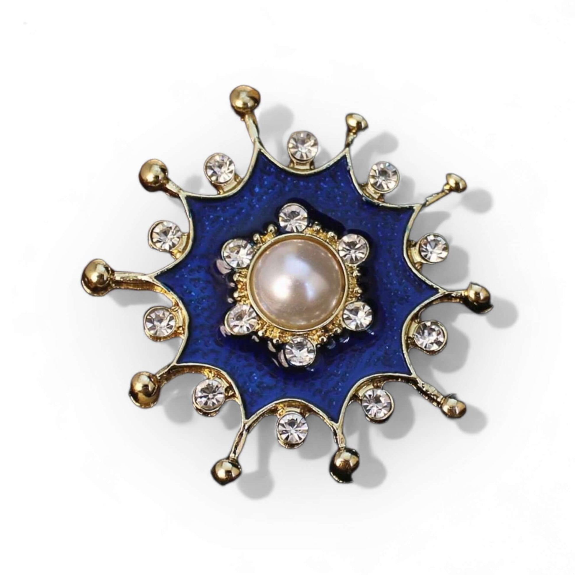 Faux Pearl And Enamel Star Brooch - Twelve Silver Trees