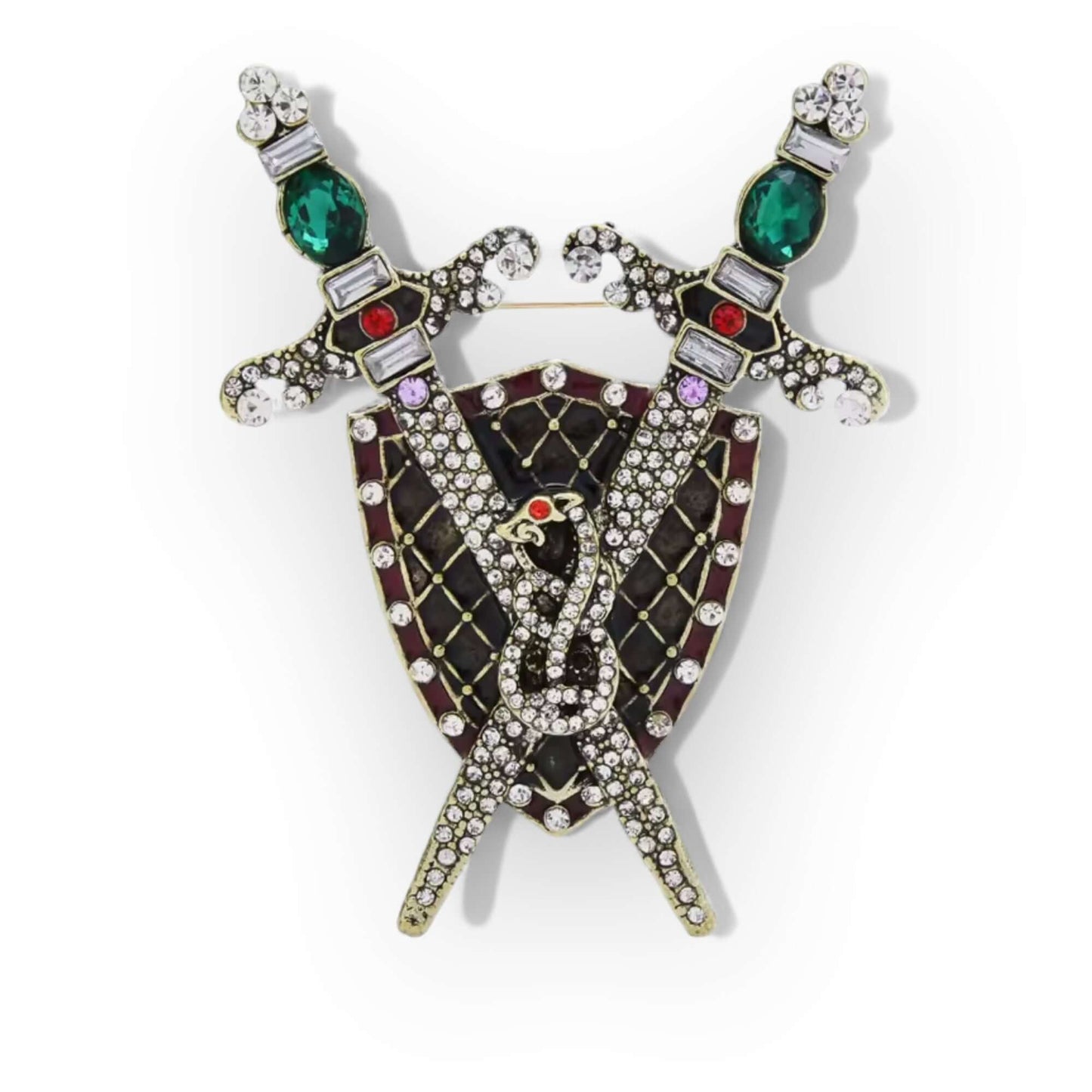 Grand Jewelled Sword Brooch - Twelve Silver Trees