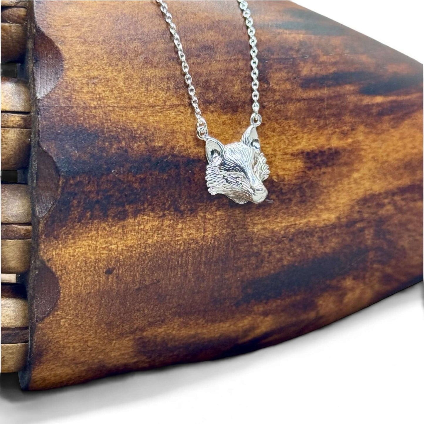 Sterling Silver Fox Head Necklace - Twelve Silver Trees