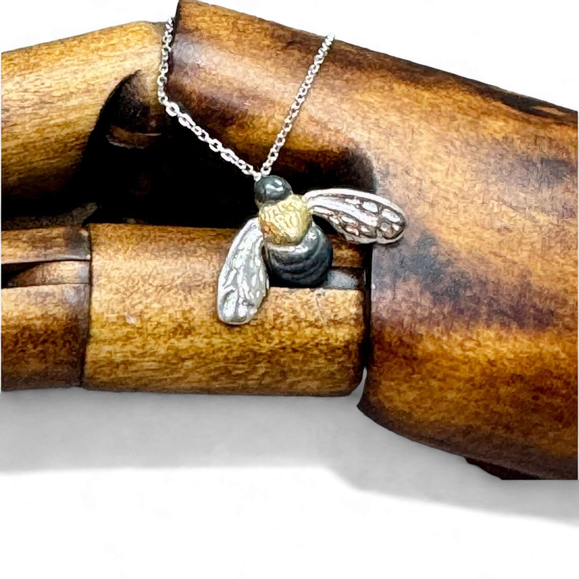 Handmade Sterling Silver Honeybee Bee Pendant - Twelve Silver Trees