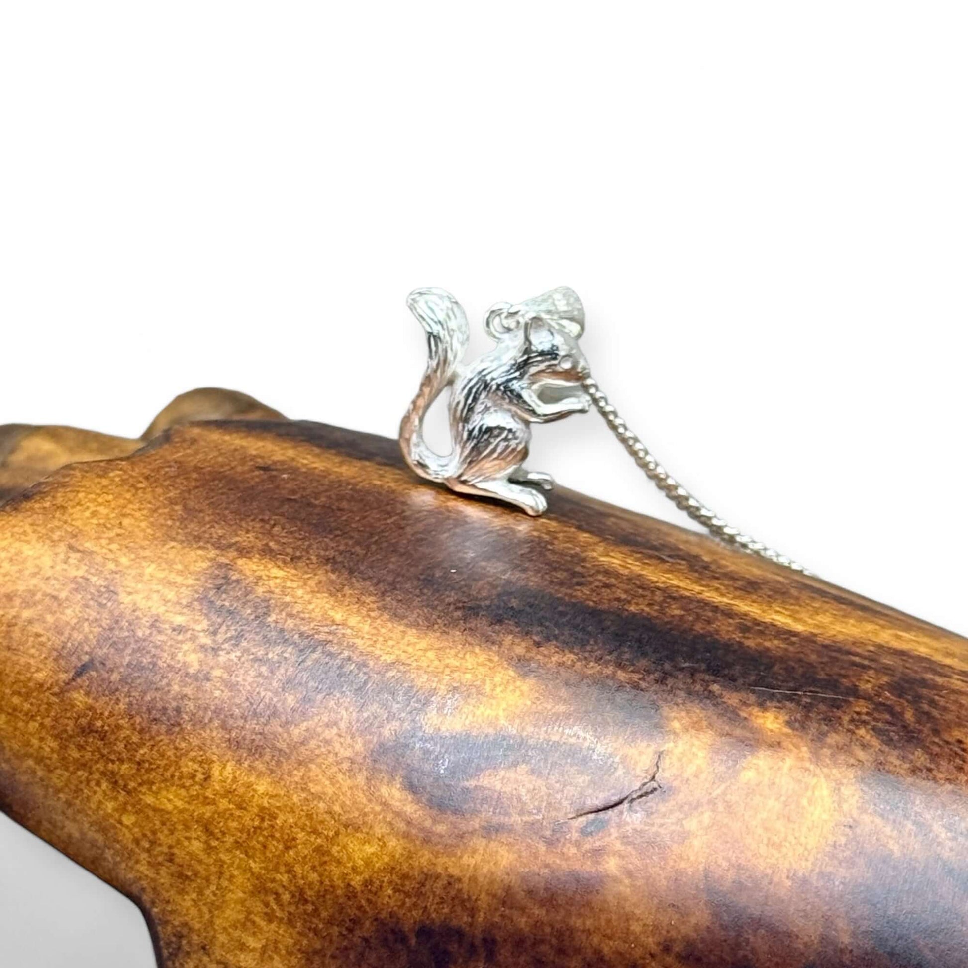 Handcrafted Squirrel Sterling Silver Squirrel Pendant - Twelve Silver Trees