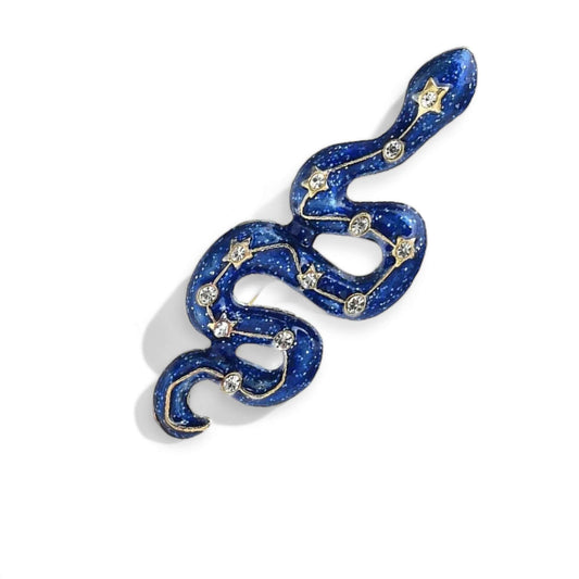 Celestial Snake Enamel Brooch - Twelve Silver Trees