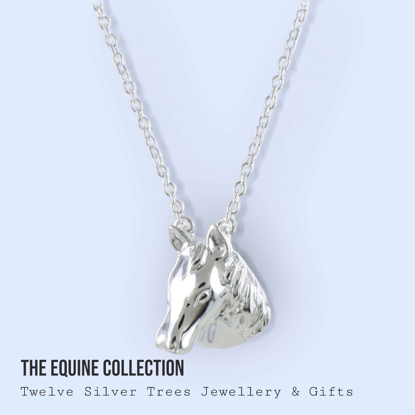 Sterling Silver Horse Head Necklace - Twelve Silver Trees