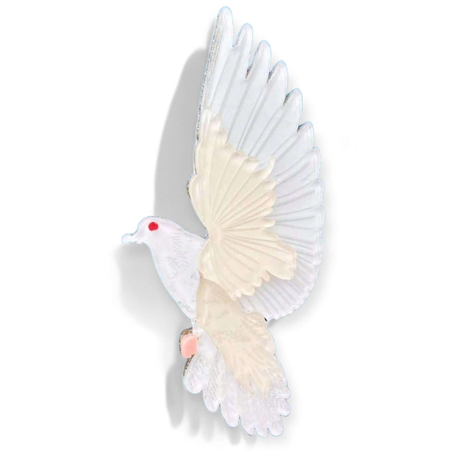 Handmade Acrylic Art Brooch - The Peaceful Dove - Twelve Silver Trees