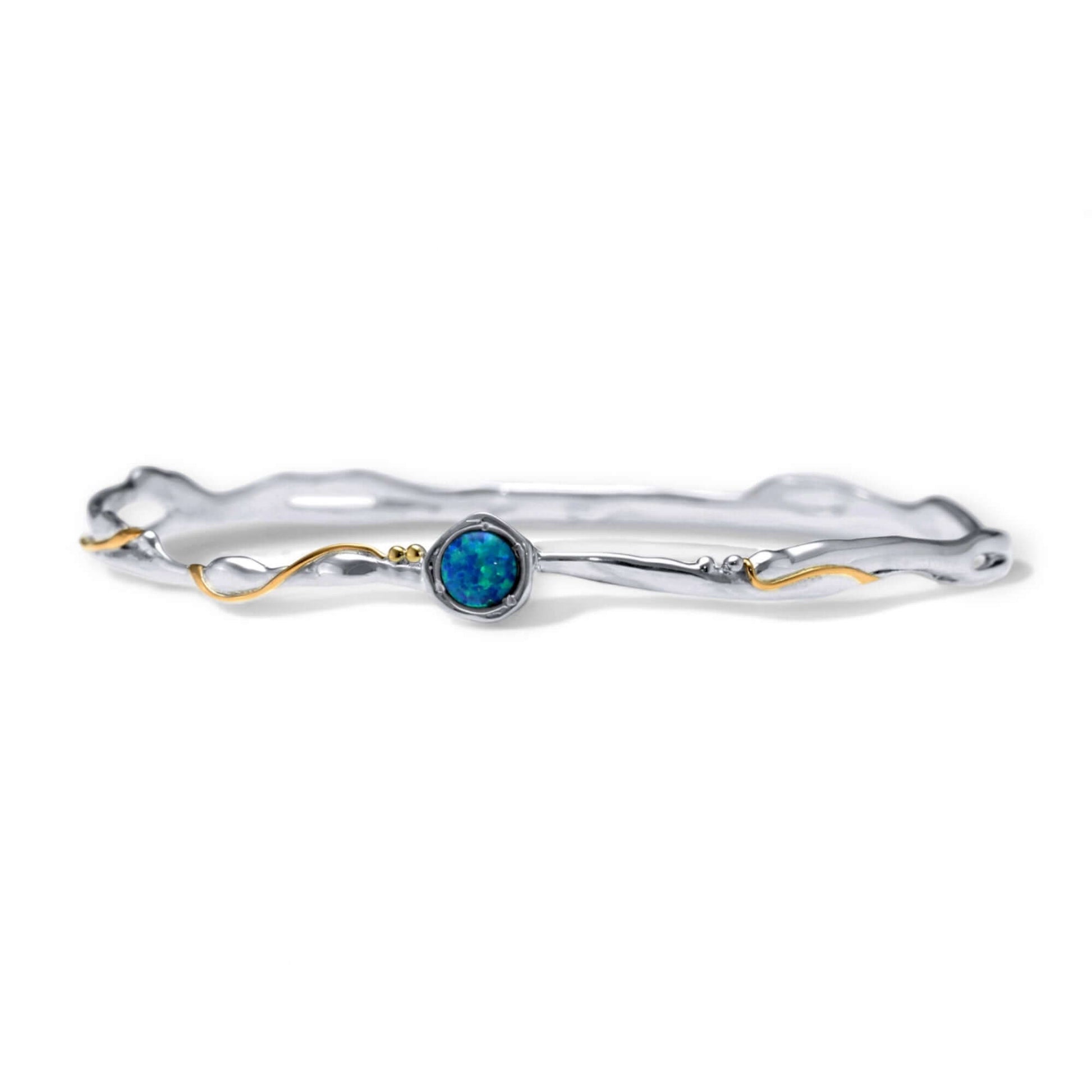 Organic Delicate Opalite Bangle - Twelve Silver Trees