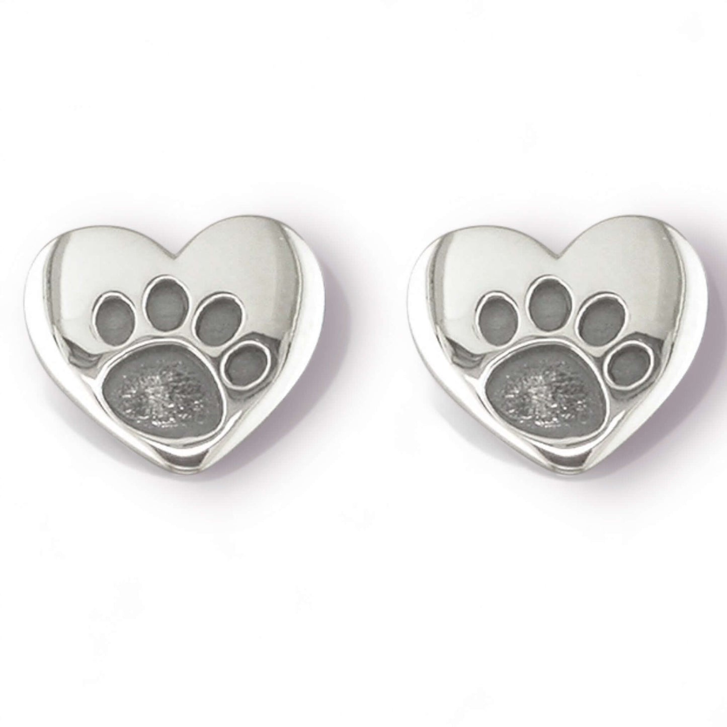 Sterling Silver Paw Print Stud Earrings - Twelve Silver Trees