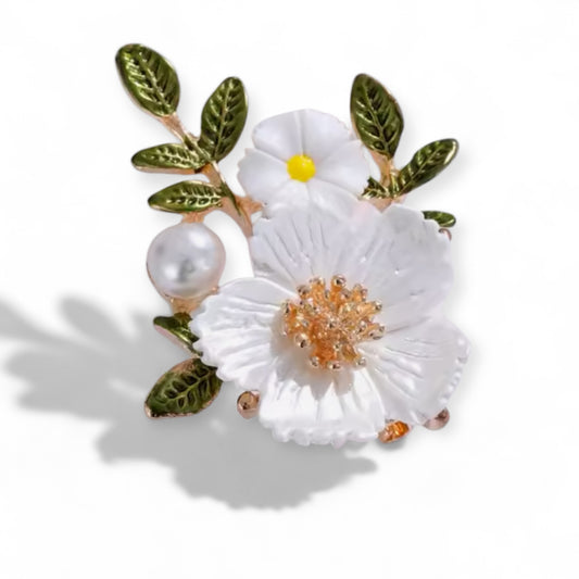 Iridescent Anemone Flower Brooch - Twelve Silver Trees