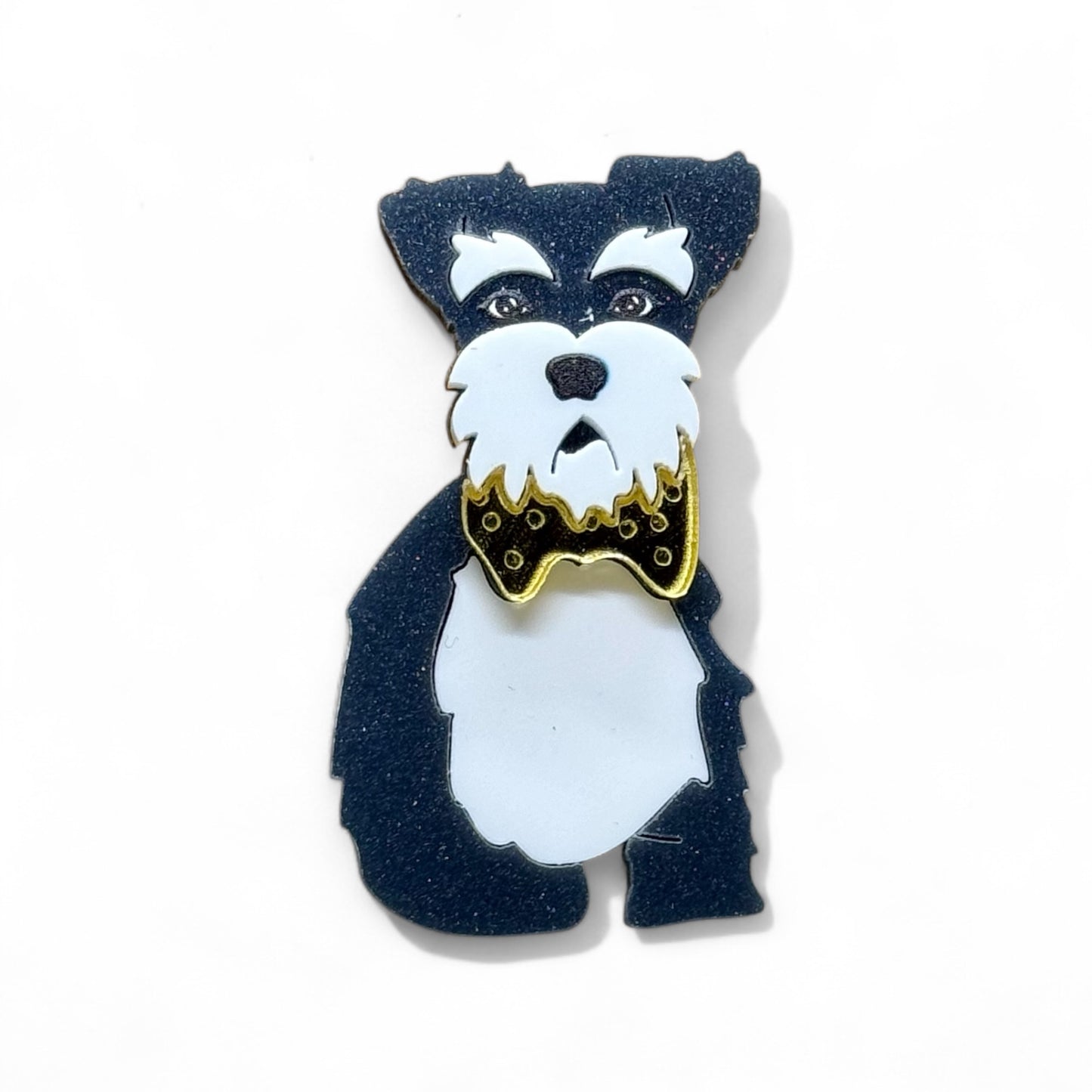 The Schnauzer Dog Acrylic Art Brooch - Twelve Silver Trees