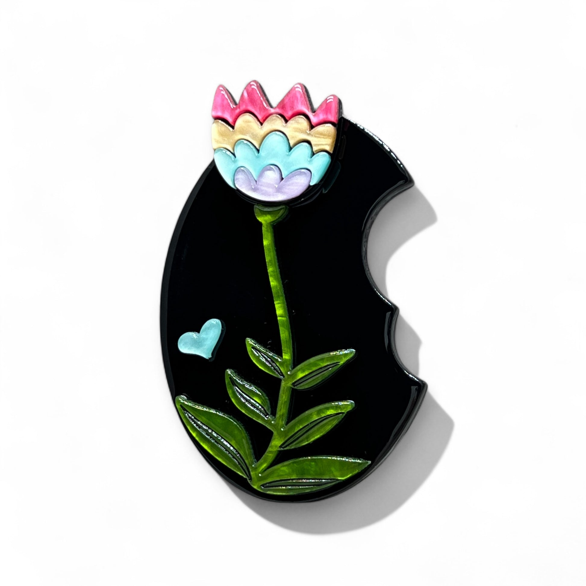 Handmade Acrylic Art Brooch - The Eternal Tulip - Twelve Silver Trees