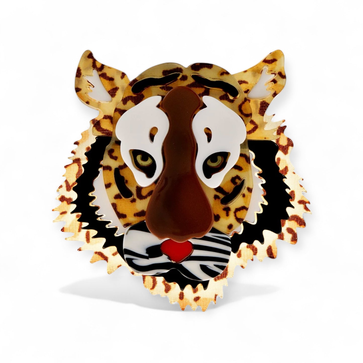 Handmade Acrylic Art Brooch - The Intense Tiger - Twelve Silver Trees