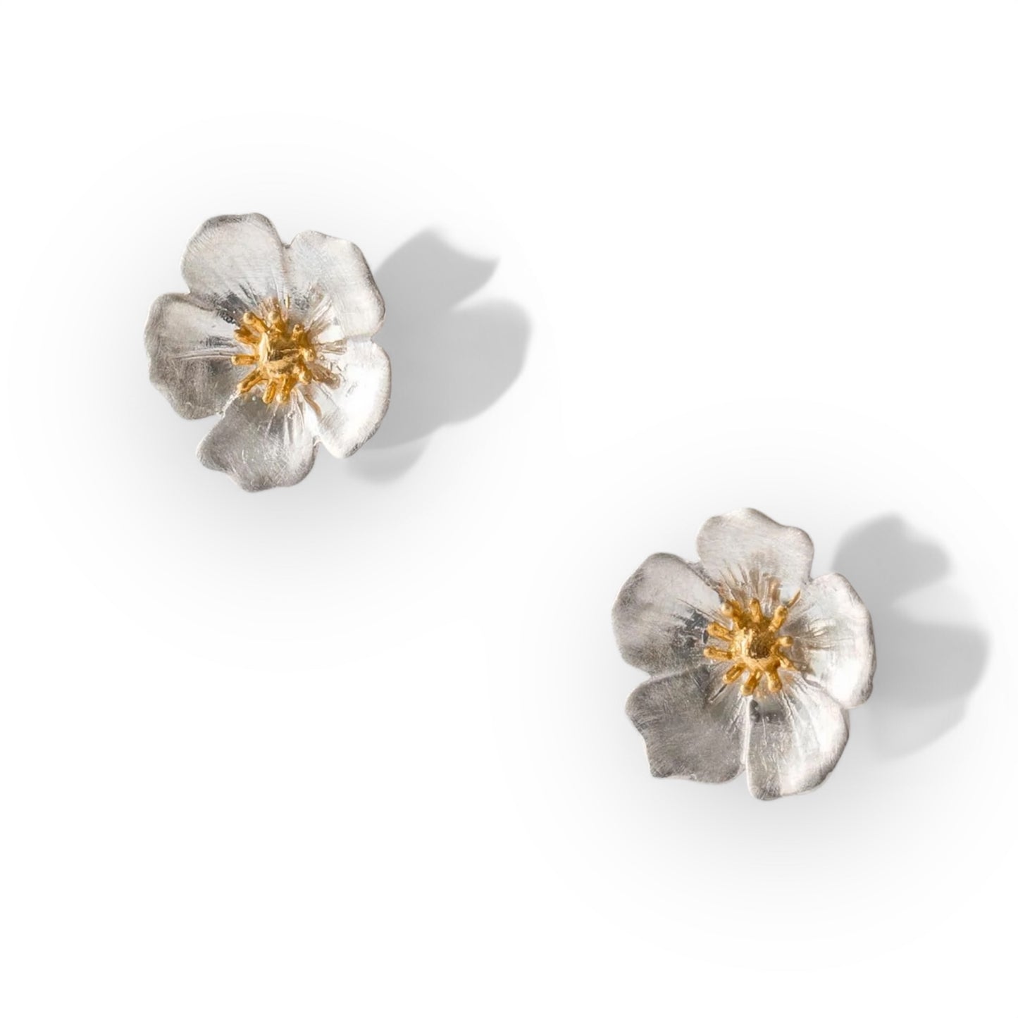 Buttercup Flower Stud Earrings - Twelve Silver Trees