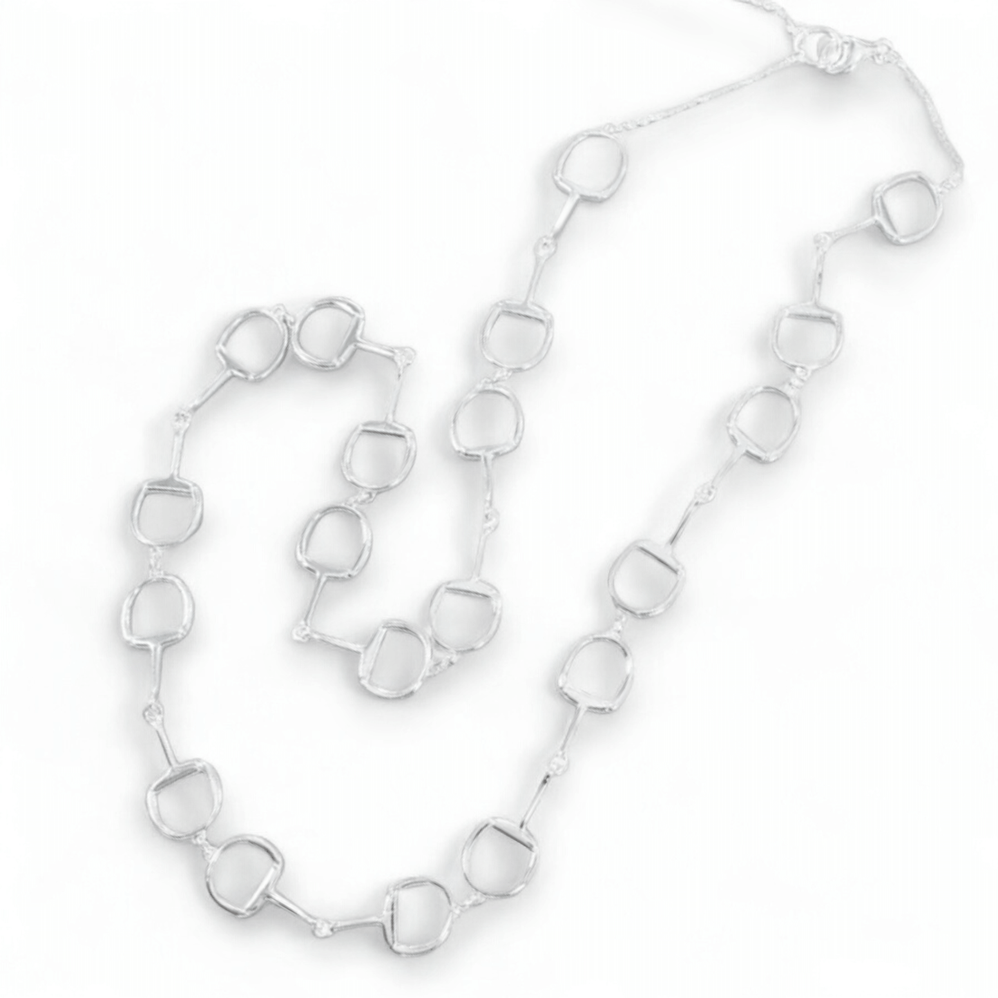 Continuous Snaffle Link Necklace - Large, Sterling Silver - Twelve Silver Trees