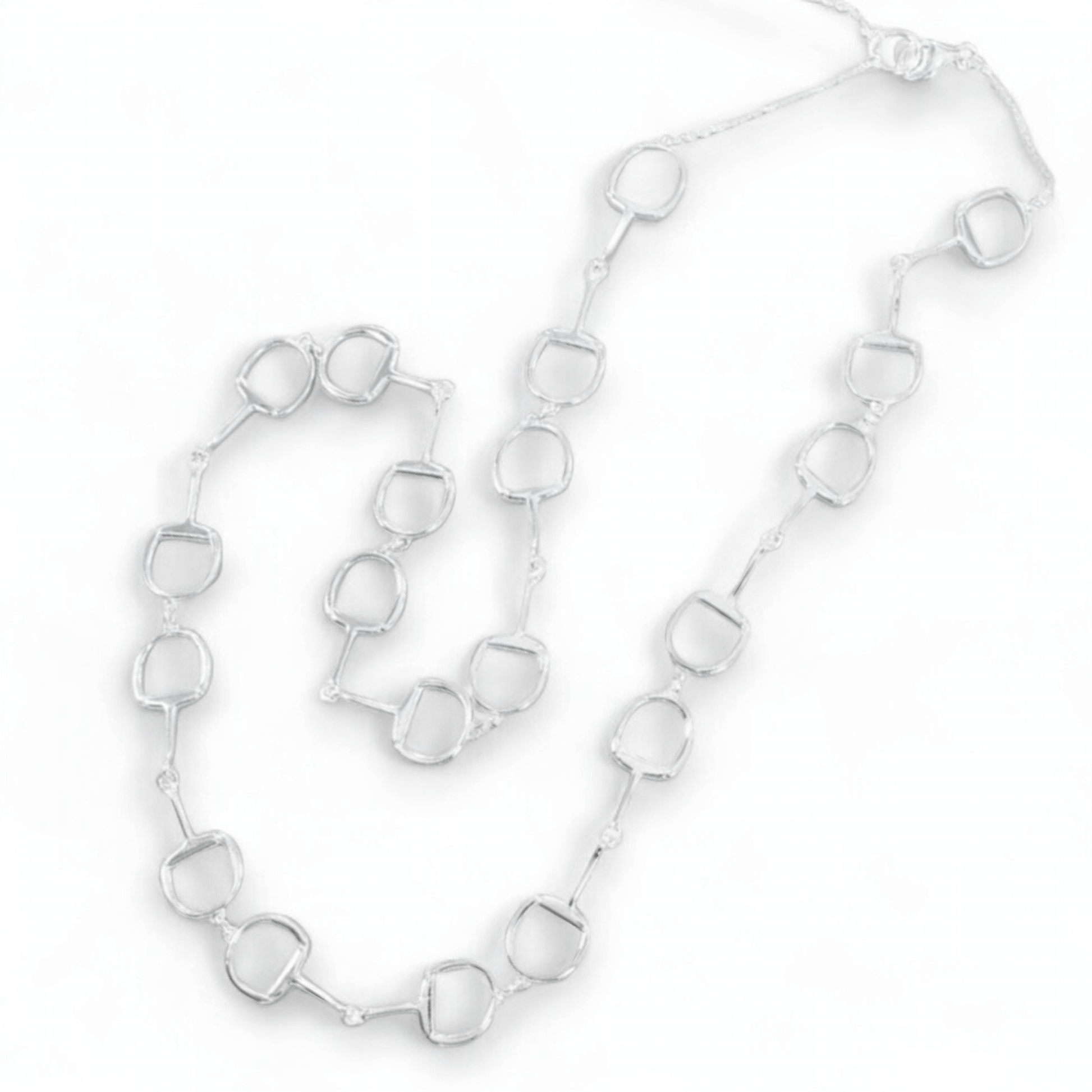 Continuous Snaffle Link Necklace - Large, Sterling Silver - Twelve Silver Trees