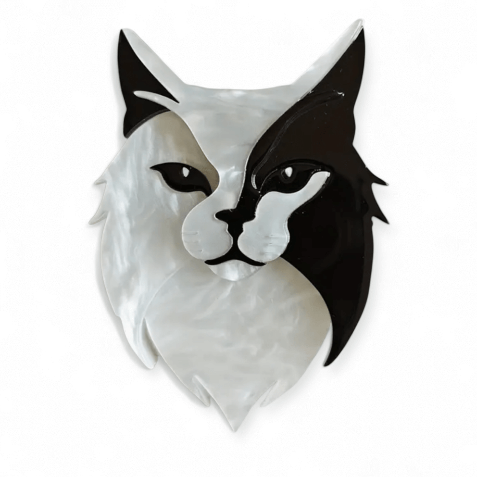 Handmade Acrylic Art Brooch - Ziggy The Cat - Twelve Silver Trees