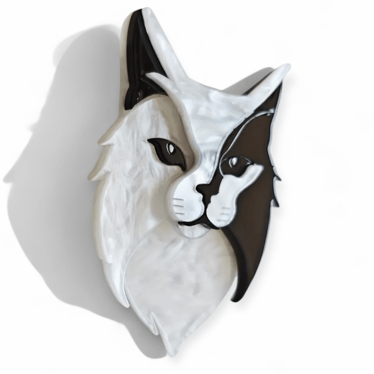 Handmade Acrylic Art Brooch - Ziggy The Cat - Twelve Silver Trees