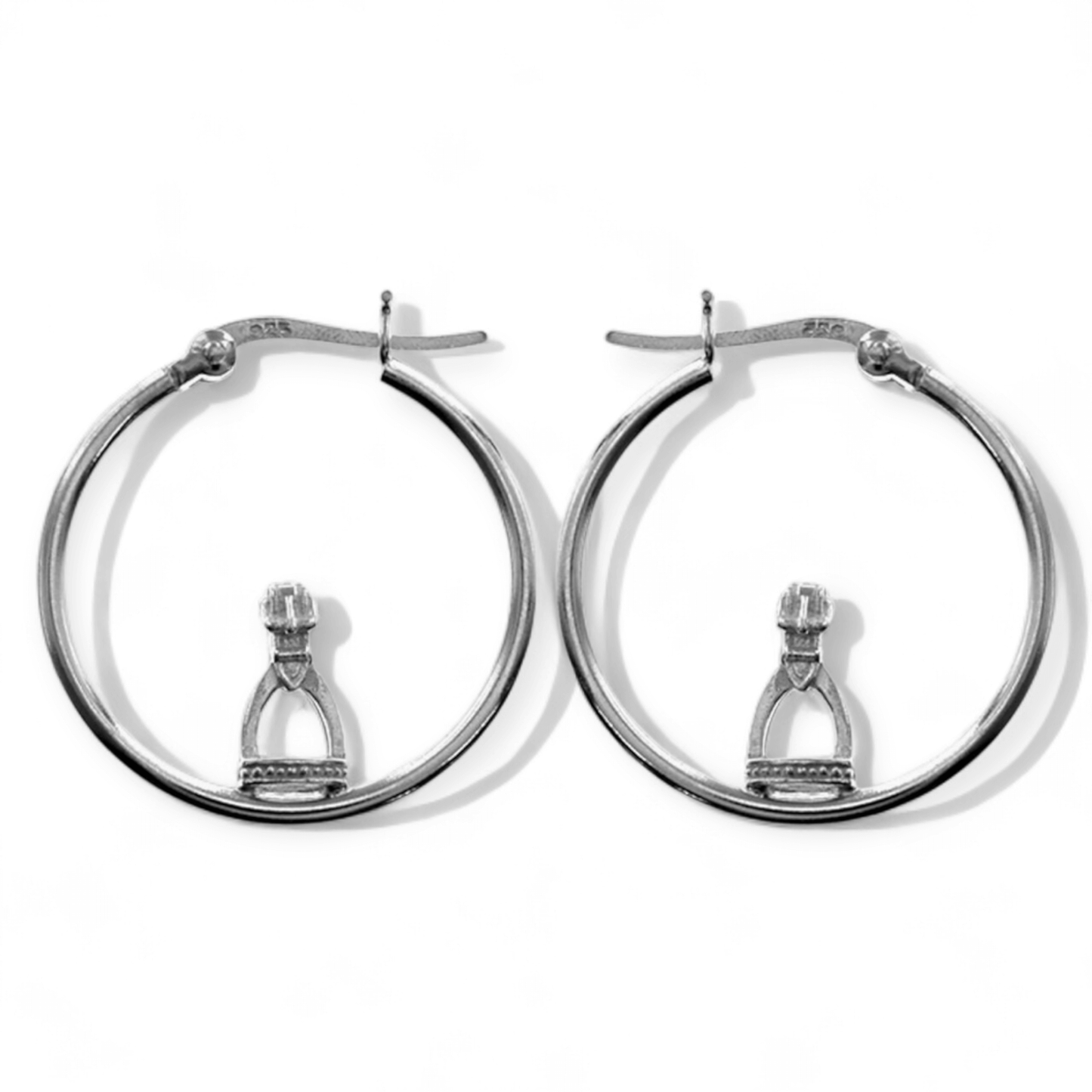 Sterling Silver Hoop Earrings With Stirrups - Twelve Silver Trees