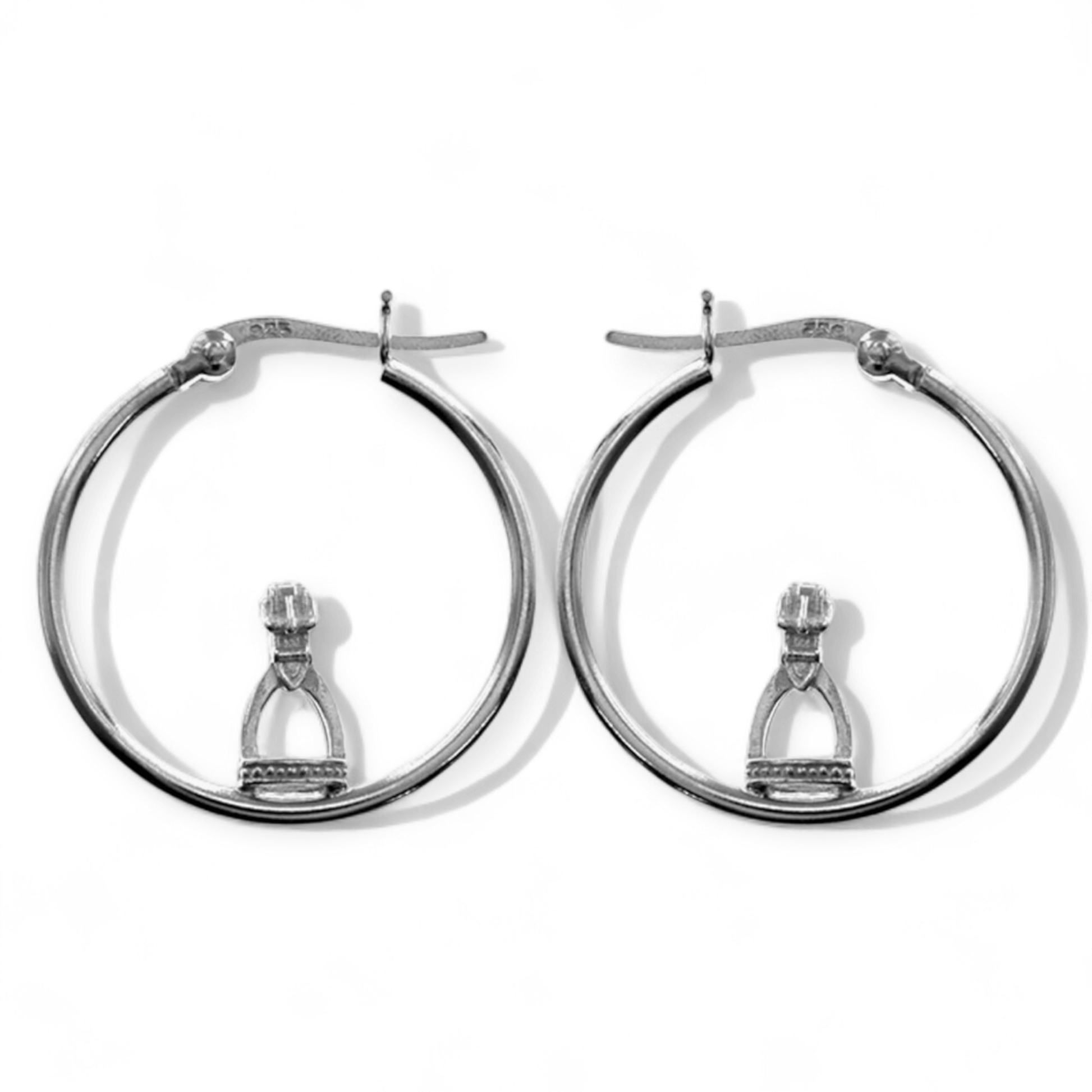 Sterling Silver Hoop Earrings With Stirrups - Twelve Silver Trees