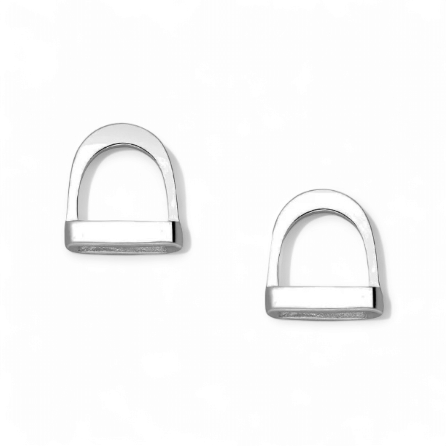 Sterling Silver Stirrup Stud Earrings - Twelve Silver Trees