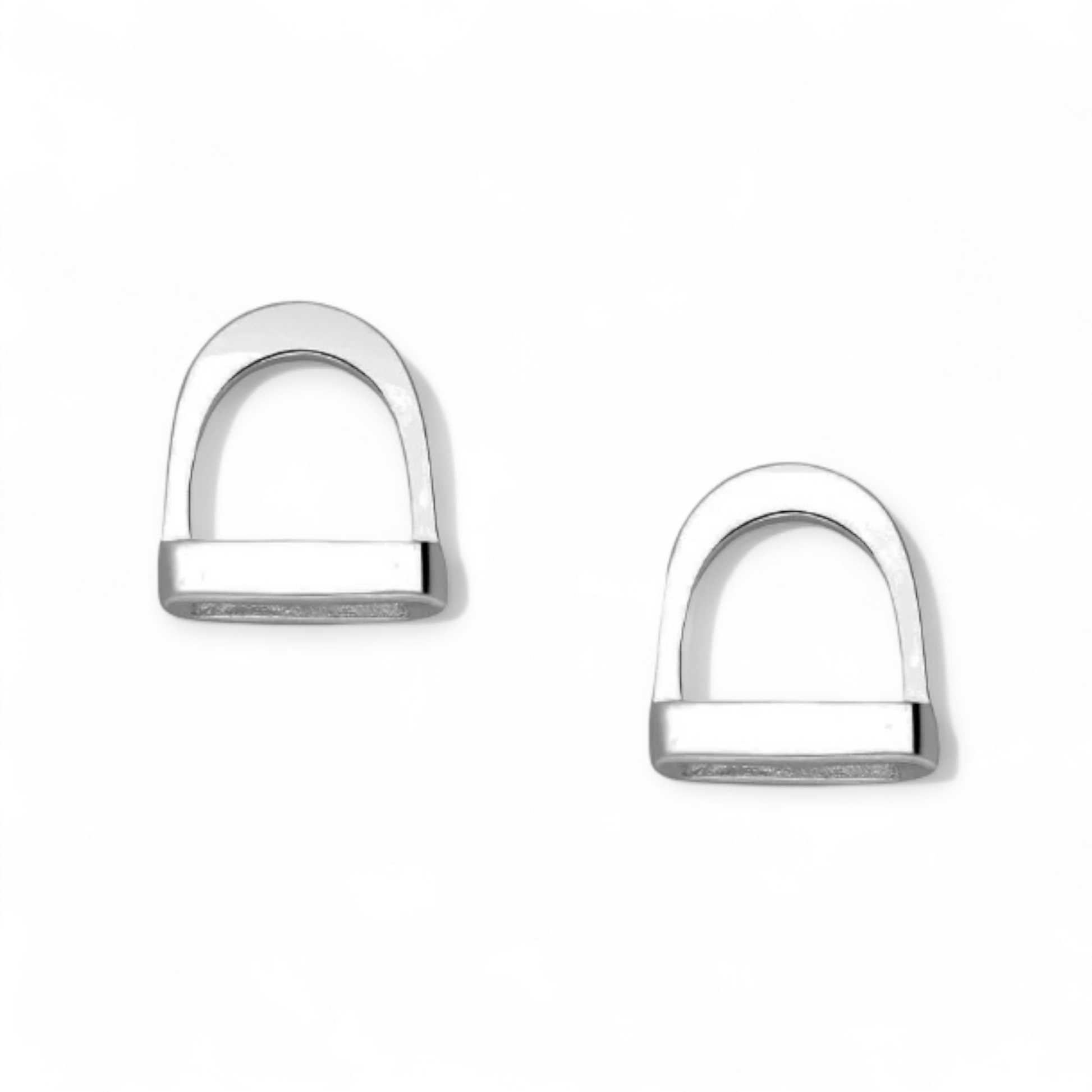 Sterling Silver Stirrup Stud Earrings - Twelve Silver Trees