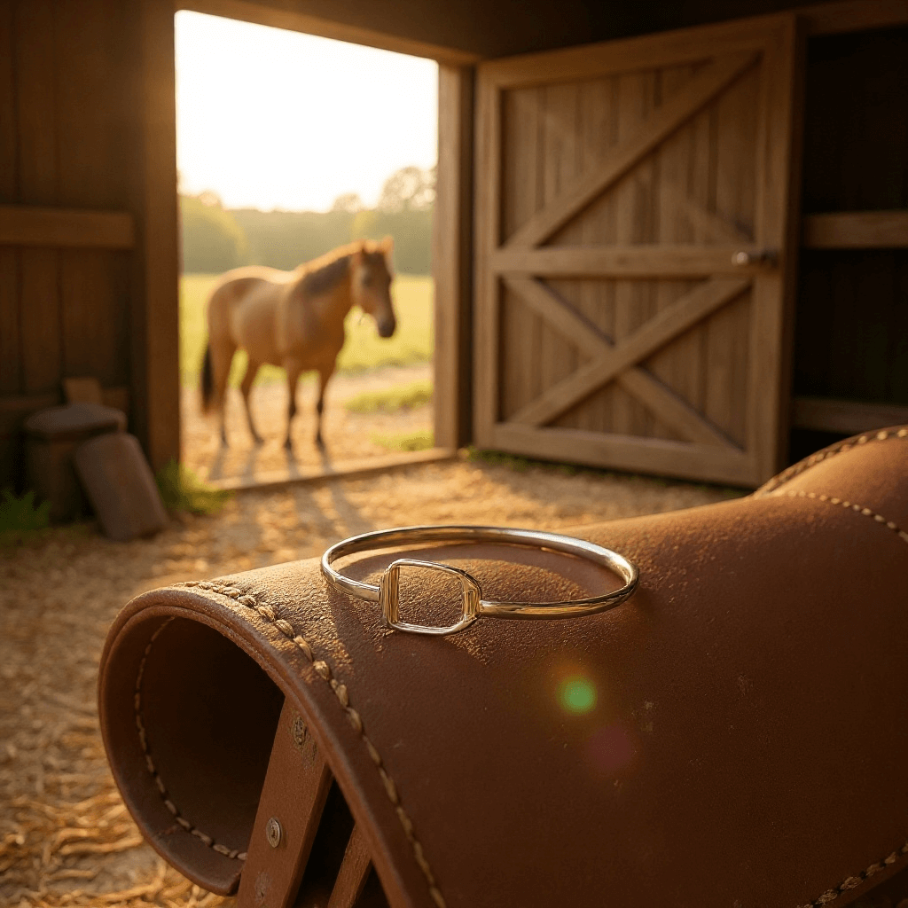 Sterling Silver Stirrup Bangle - Twelve Silver Trees