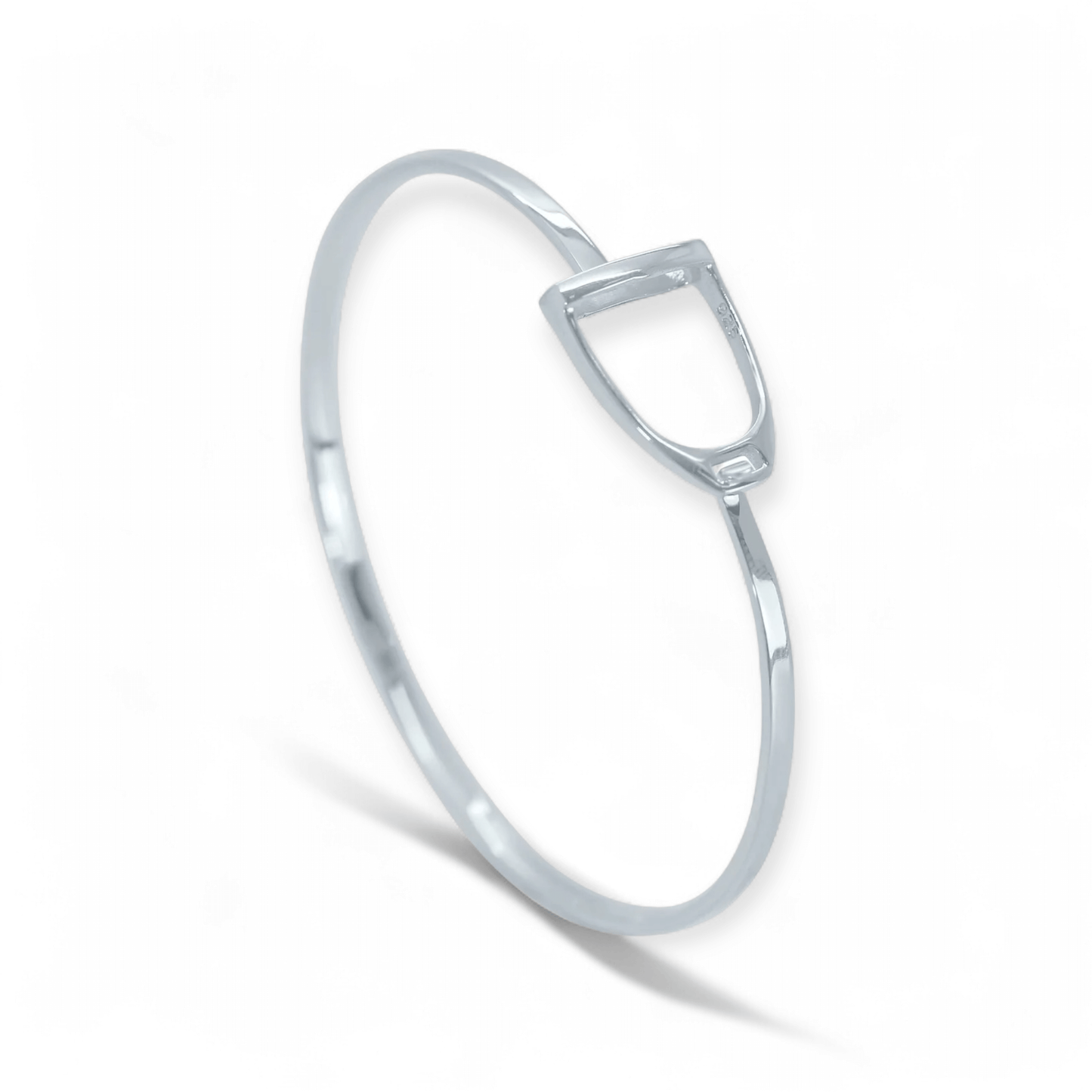 Sterling Silver Stirrup Bangle - Twelve Silver Trees