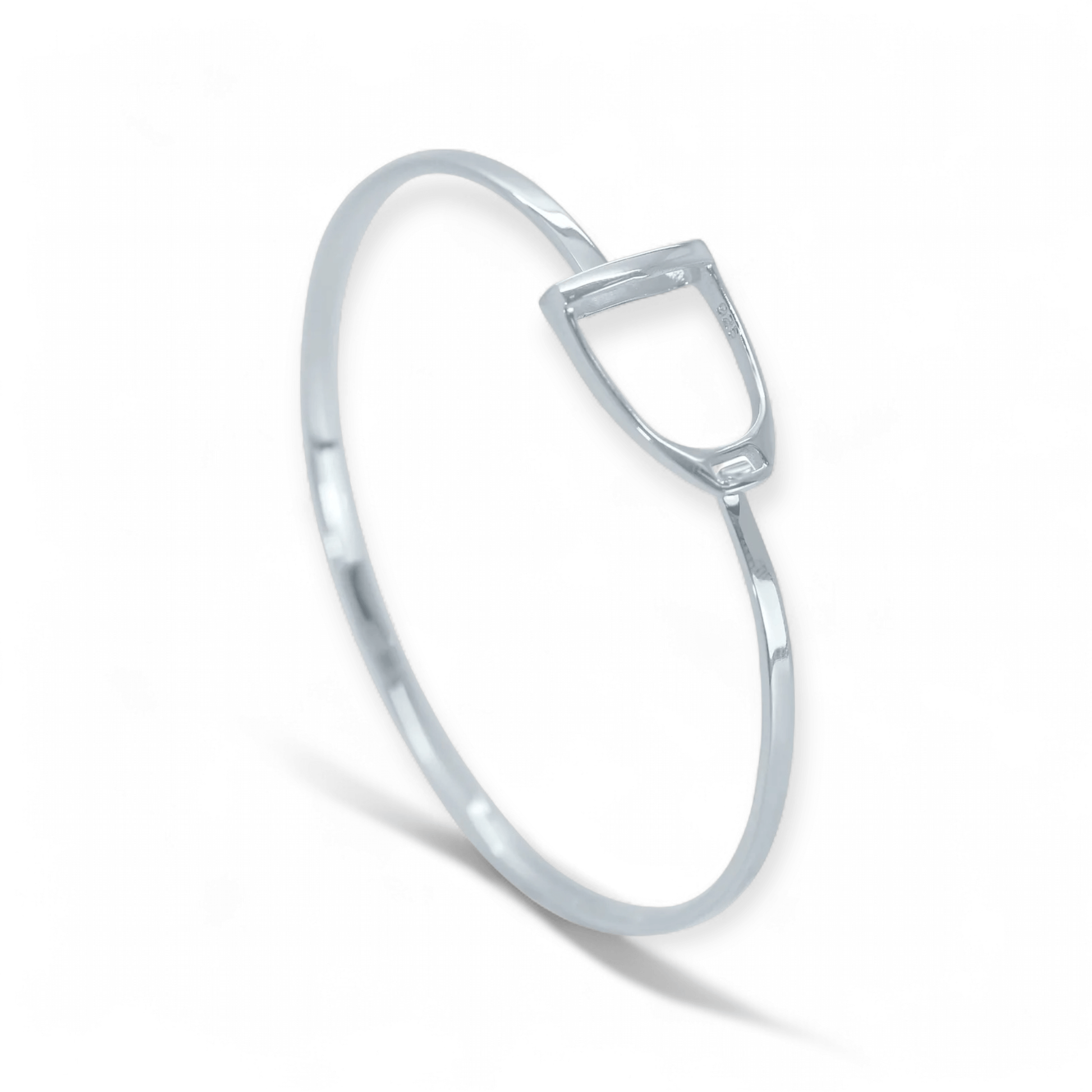 Sterling Silver Stirrup Bangle - Twelve Silver Trees