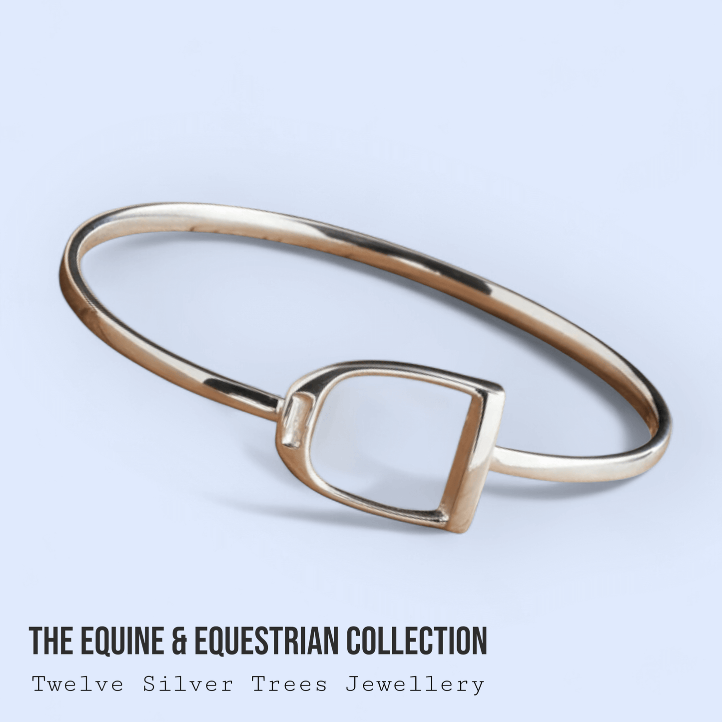 Sterling Silver Stirrup Bangle - Twelve Silver Trees