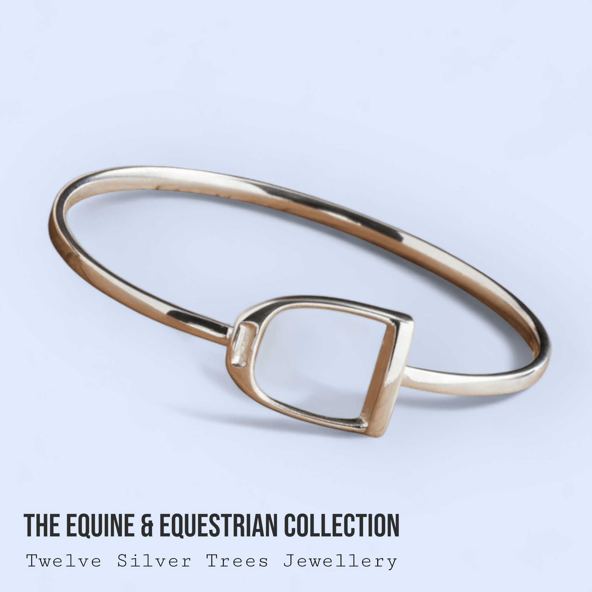 Sterling Silver Stirrup Bangle - Twelve Silver Trees