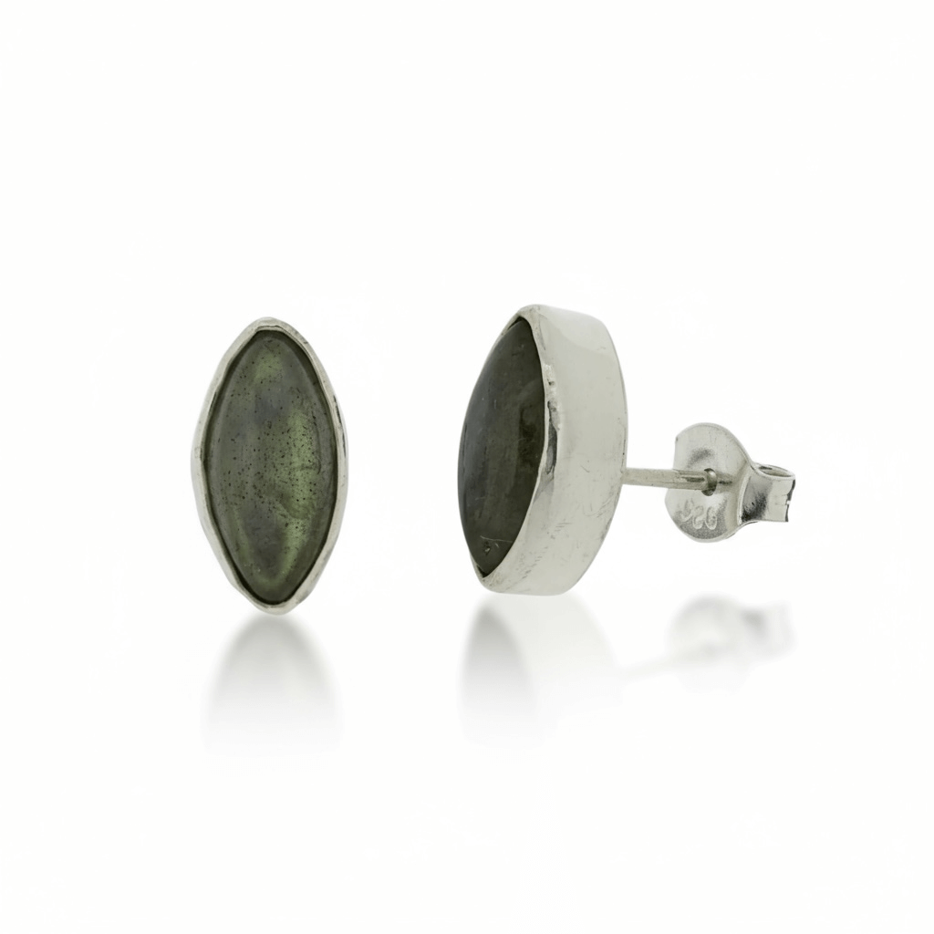 Marquise Labradorite Gemstone Earrings - Twelve Silver Trees