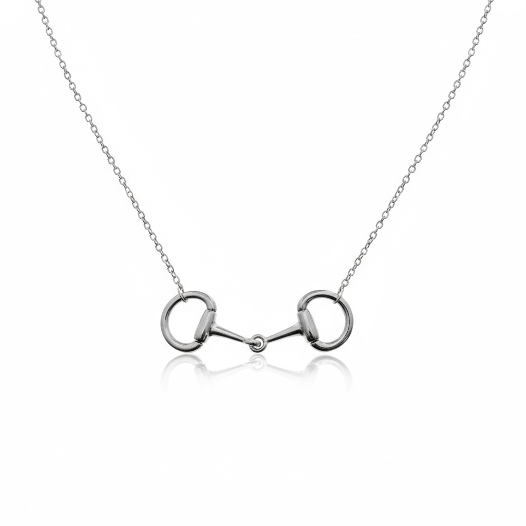 Sterling Silver Classic Eggbutt Snaffle Necklace - Twelve Silver Trees