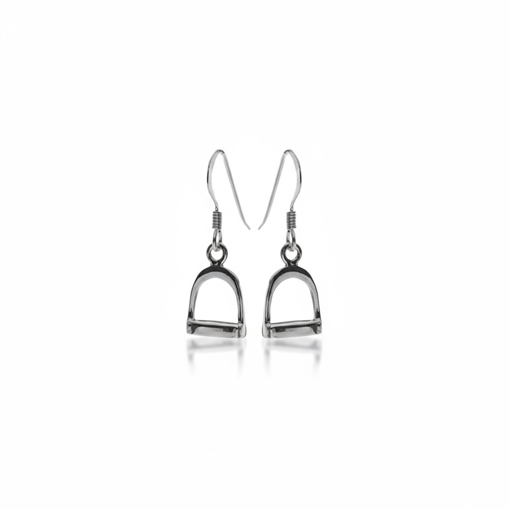Sterling Silver Stirrup Earrings with Hook Fittings - Twelve Silver Trees