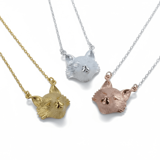 Sterling Silver Fox Head Necklace - Twelve Silver Trees
