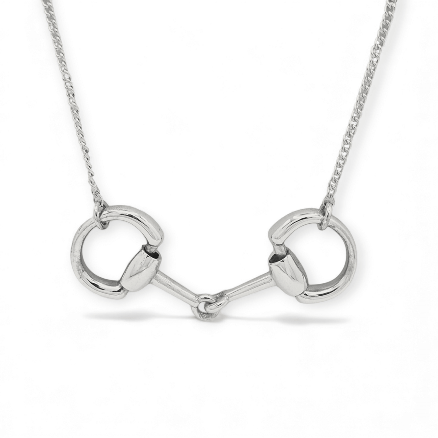 Sterling Silver Classic Eggbutt Snaffle Necklace - Twelve Silver Trees