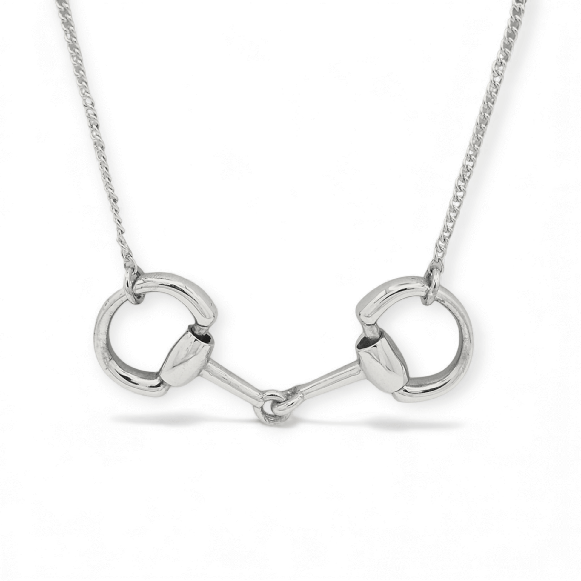 Sterling Silver Classic Eggbutt Snaffle Necklace - Twelve Silver Trees