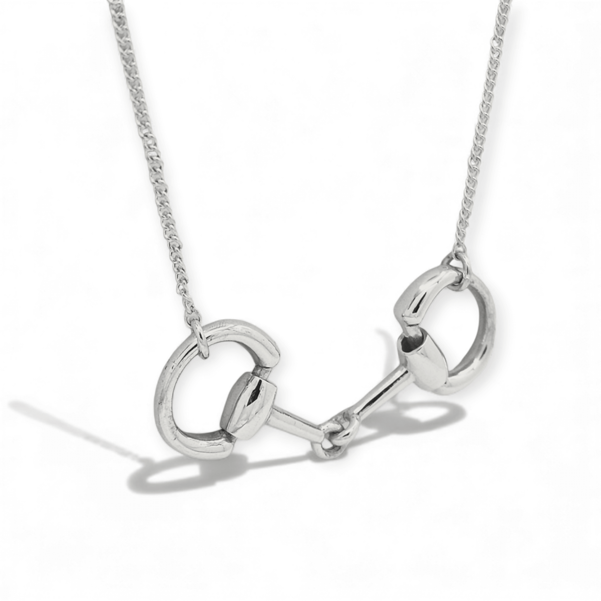 Sterling Silver Classic Eggbutt Snaffle Necklace - Twelve Silver Trees