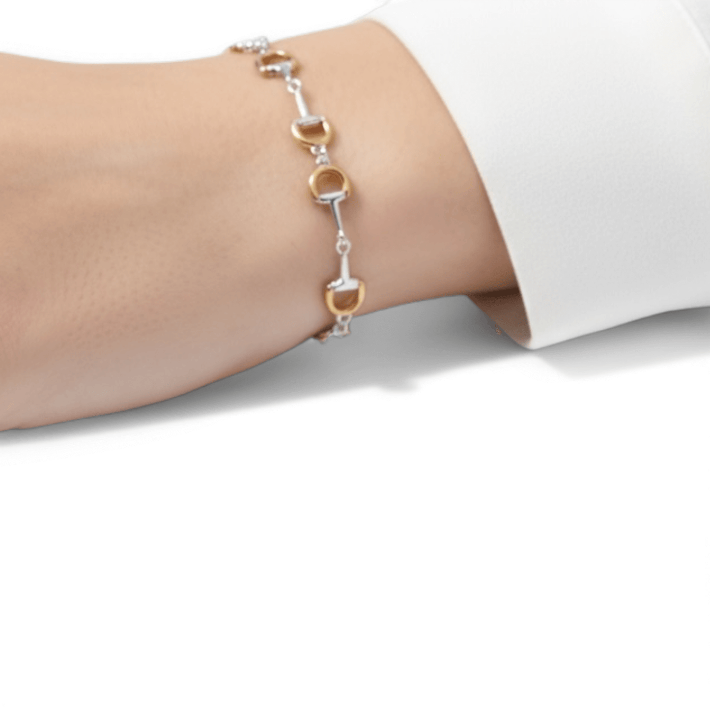 Continuous Snaffle Bracelet, Sterling Silver & 18 Carat Gold - Twelve Silver Trees