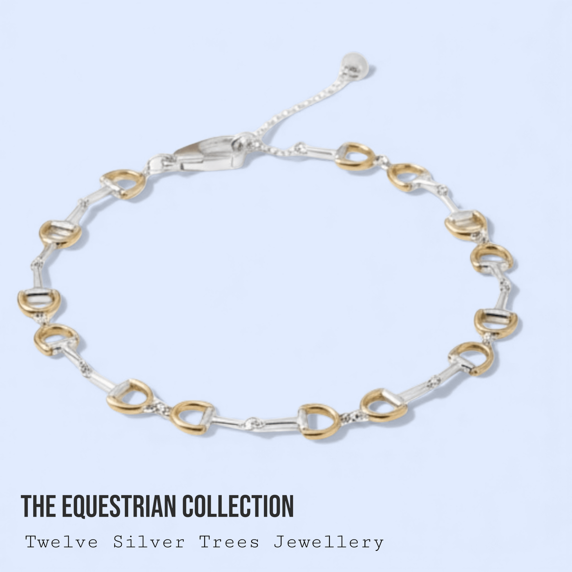 Continuous Snaffle Bracelet, Sterling Silver & 18 Carat Gold - Twelve Silver Trees