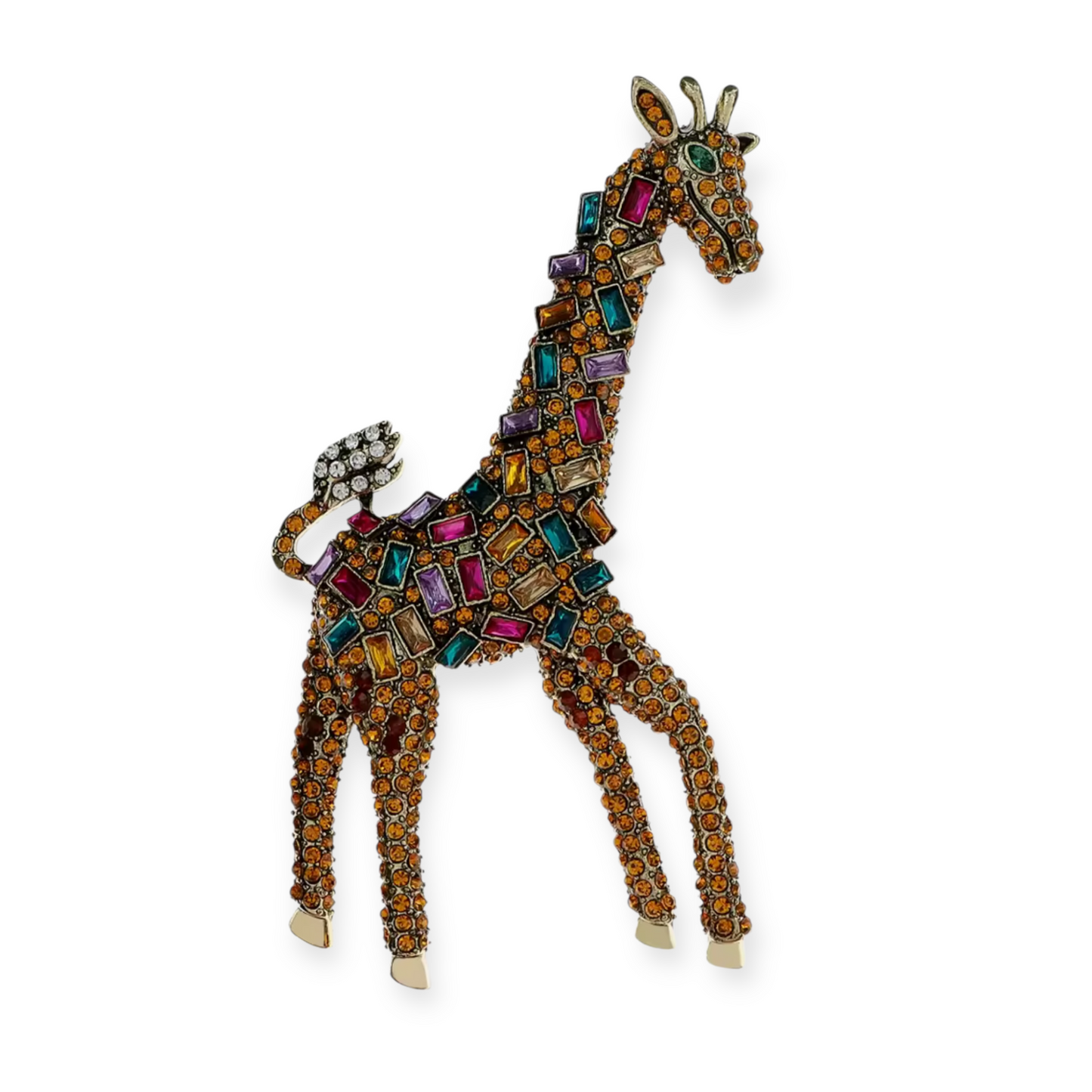 Jewelled Giraffe Statement Brooch - Twelve Silver Trees
