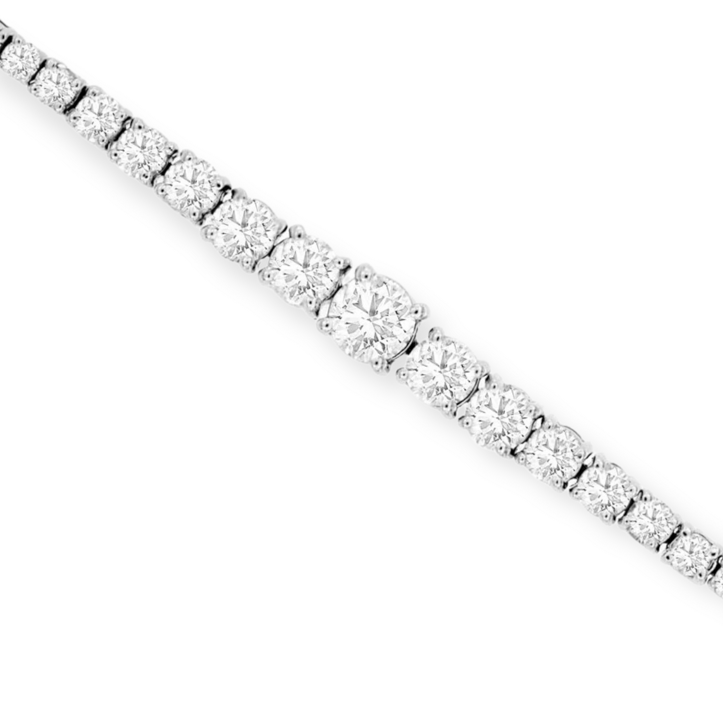 Graduated Sterling Silver Tennis Necklace & Bracelet Set - Twelve Silver Trees