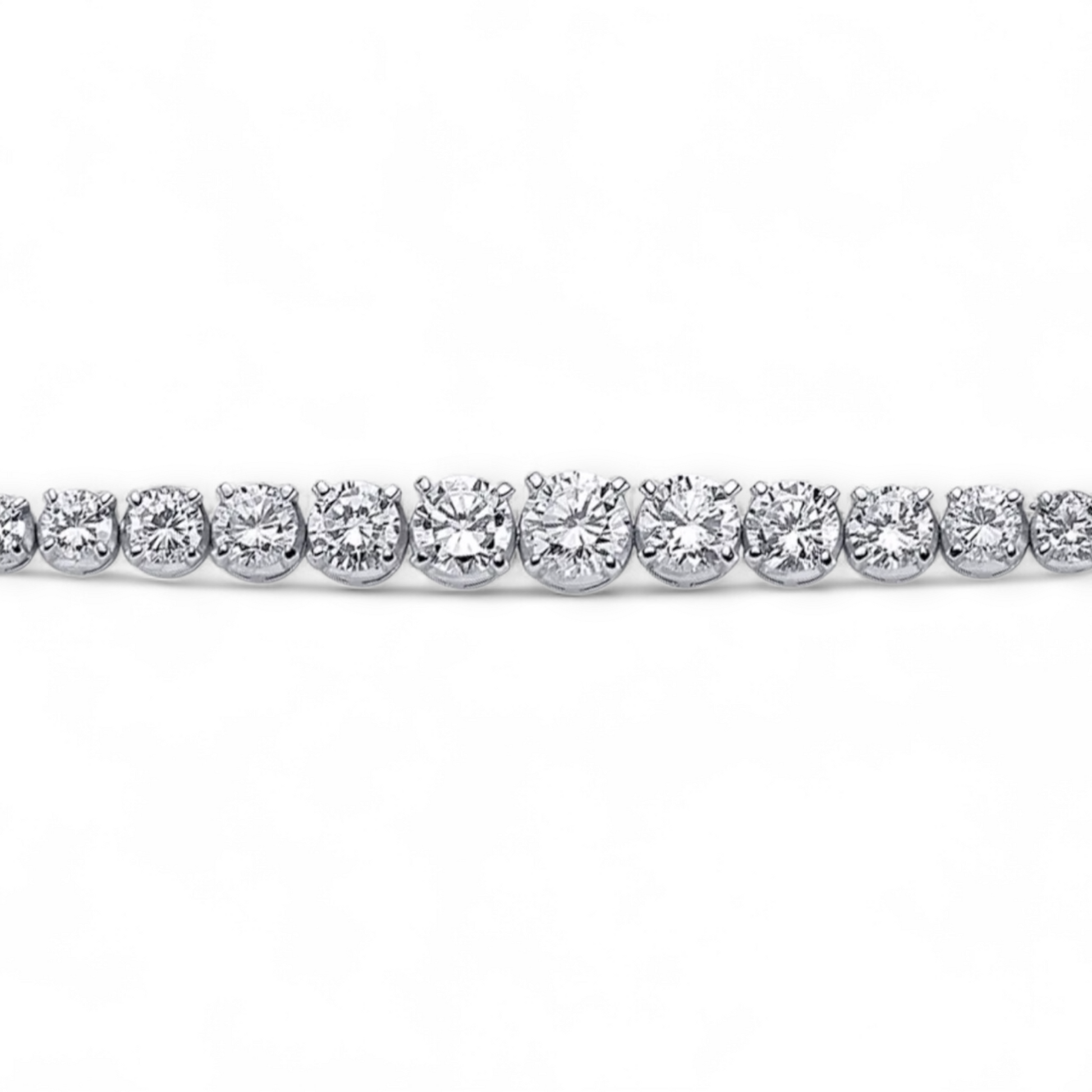 Graduated Sterling Silver Zirconia Tennis Bracelet - Twelve Silver Trees
