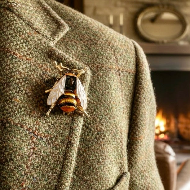 Enamel Honey Bee brooch - Twelve Silver Trees