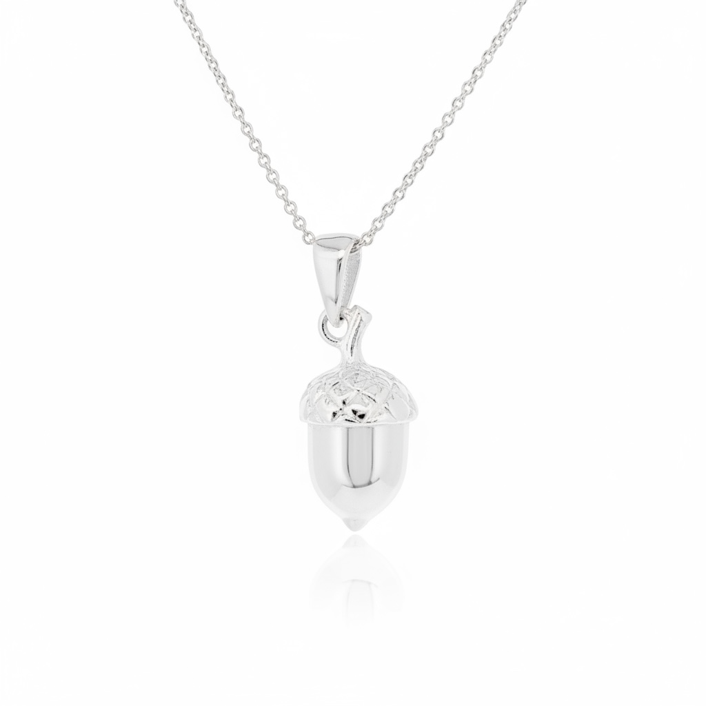 Sterling Silver Acorn Pendant - Twelve Silver Trees