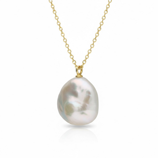 Baroque Freshwater Pearl Necklace – Sterling Silver & 14ct Gold Vermeil